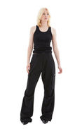 Tailored Wide Leg Cargo Pants (Black)