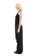 Tailored Wide Leg Cargo Pants (Black)