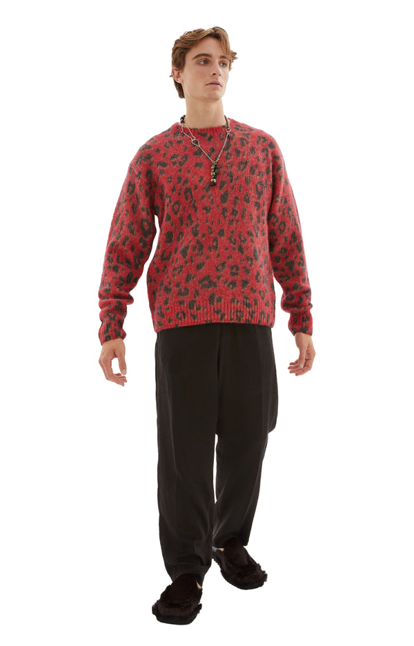 Morane Animal Print Sweater (Fuchsia)