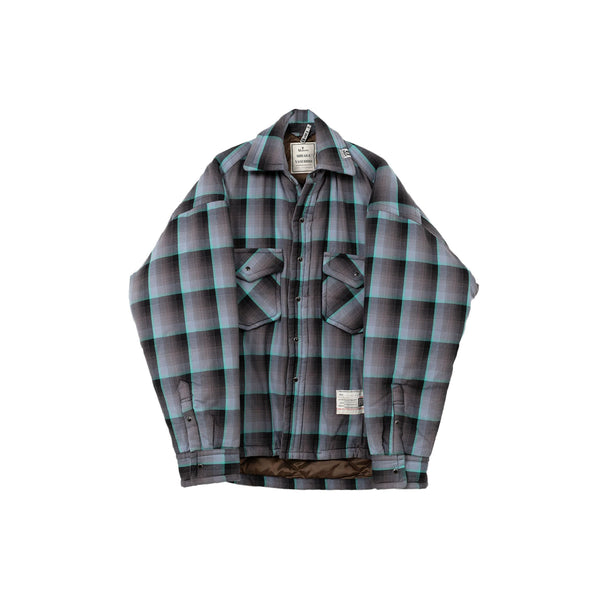 Check Puffer Shirt (Blue)