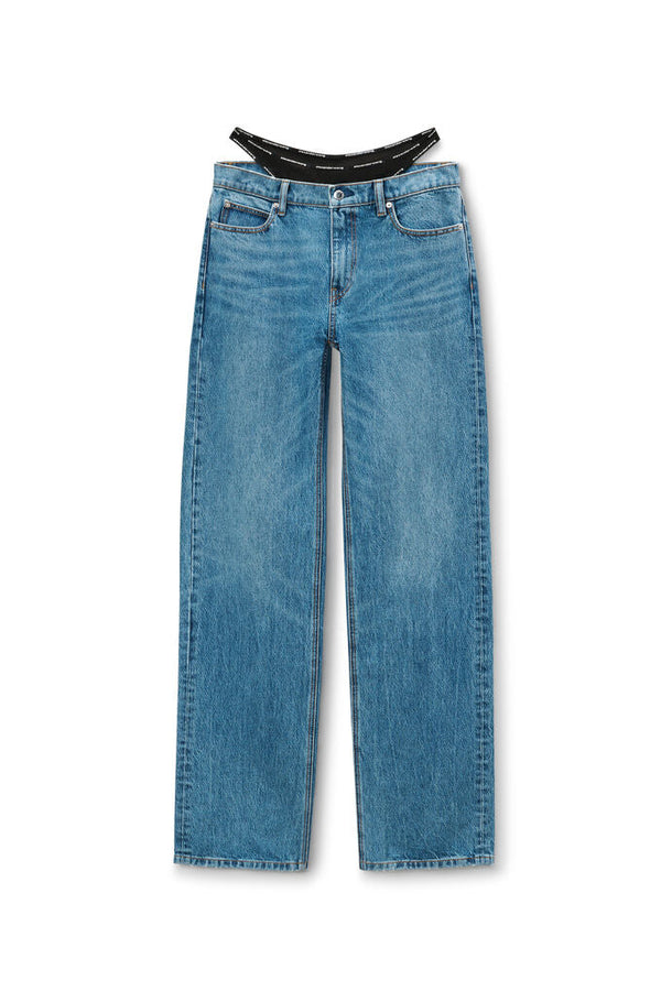 Mid-rise Relaxed Jeans With Pre-styled Logo Brief (Vintage Medium Indigo)