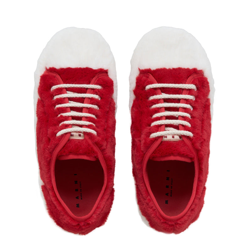 Women's Fluffy Sneakers (Red/White)