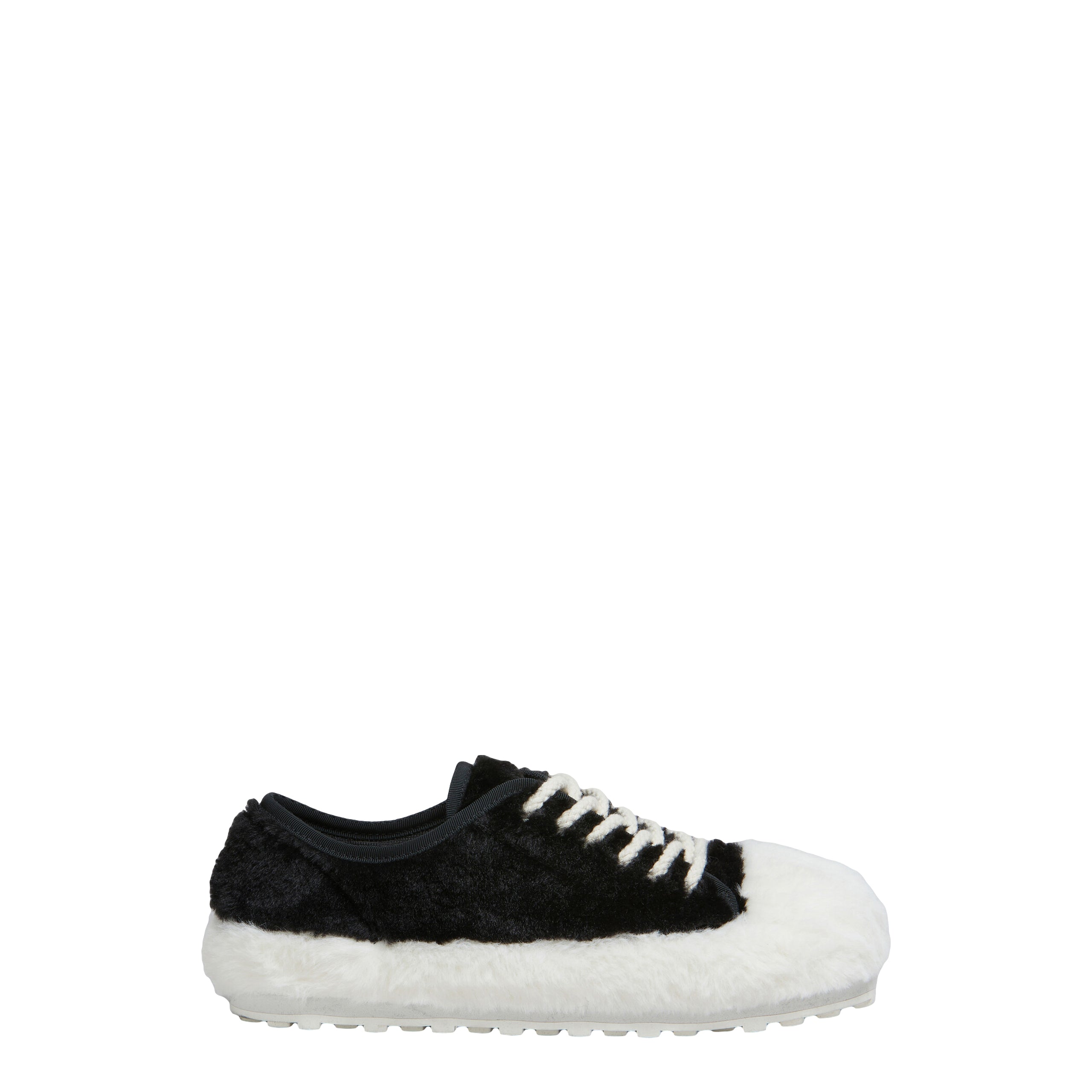 Women's Fluffy Sneakers (Black/White)