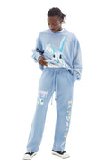 Bunny Baggy Sweatpants (Dusty Blue)