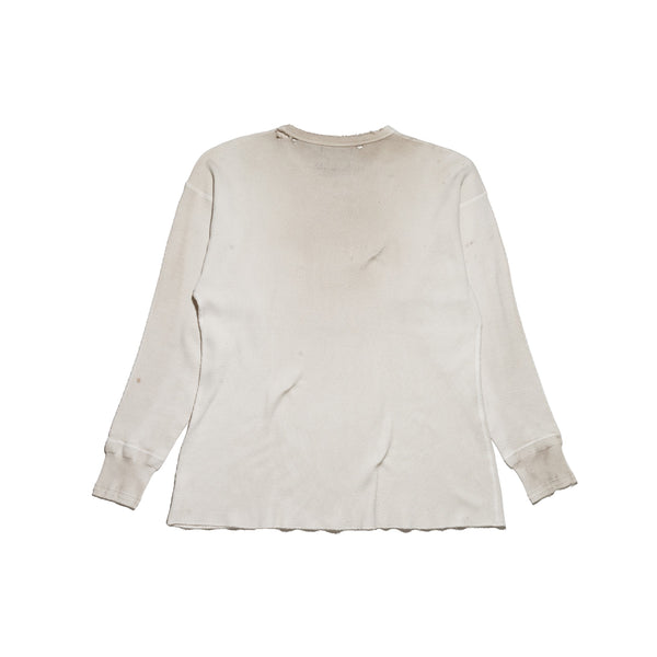 Classic Logo Distressed Thermal Long Sleeve (Dirty White)