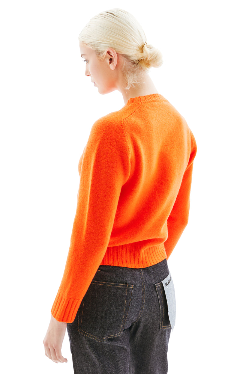 Cropped Wool Sweater (Bright Red)