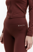 Runner Script High Waisted Legging (Maroon)