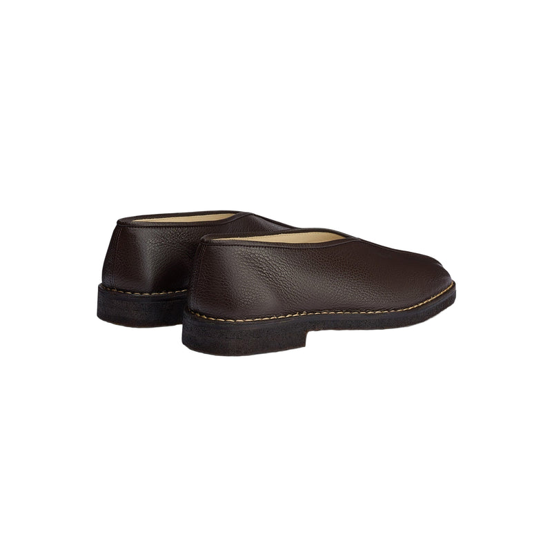Women's Piped Crepe Slippers (Dark Brown)