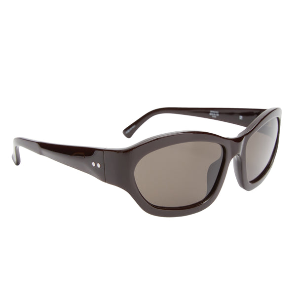 x Linda Farrow Rectangle Sunglasses (Dark Brown/Silver/Brown)