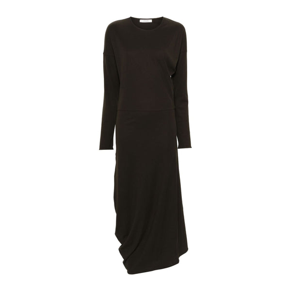 Long Sleeve Twisted Dress (Dark Espresso)