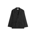 Soft Double Breasted Jacket In Dry Silk (Black)