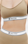 Runner Script Sports Bralette (Earl Grey)