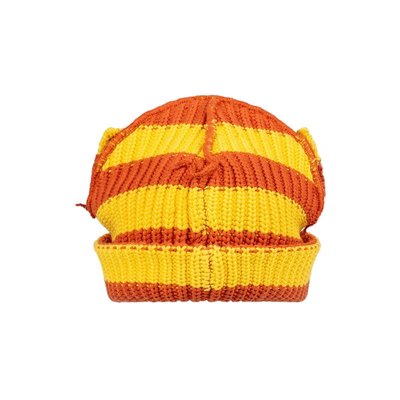 Chunky Ears Beanie (Yellow/Orange Stripe)