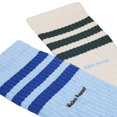 x Wales Bonner 3-Stripe Socks (Cream White/Clear Sky)
