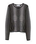 Moon Skin Jacquard Knit Fitted Sweater (Stone Grey)