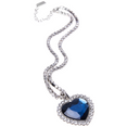 Crystal Heart Necklace (Blue)