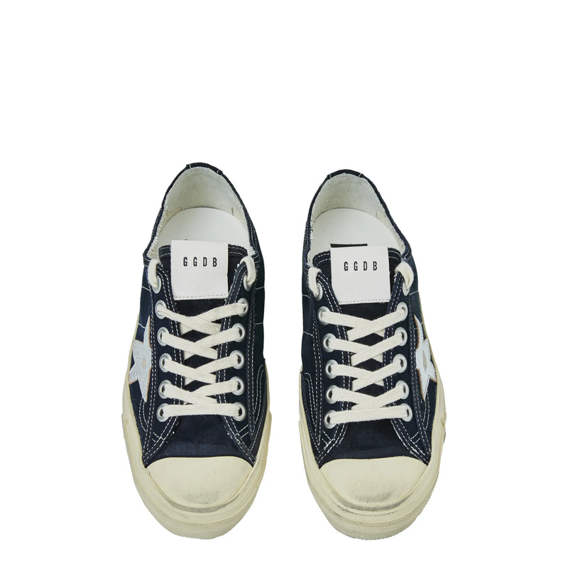 Women's V-Star Canvas Sneakers (Navy/Silver)