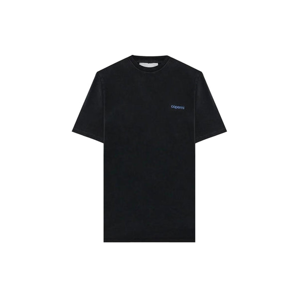 Washed Logo Boxy T-shirt (Black/Blue)