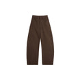 High Waisted Curved Pants In Dyed Heavy Broken Twill (Cacao)