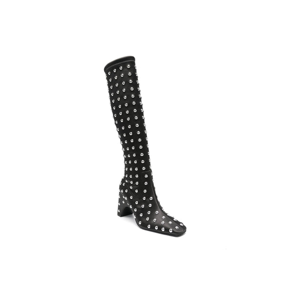 Studded Bridge Stretch Boots (Black/Silver)