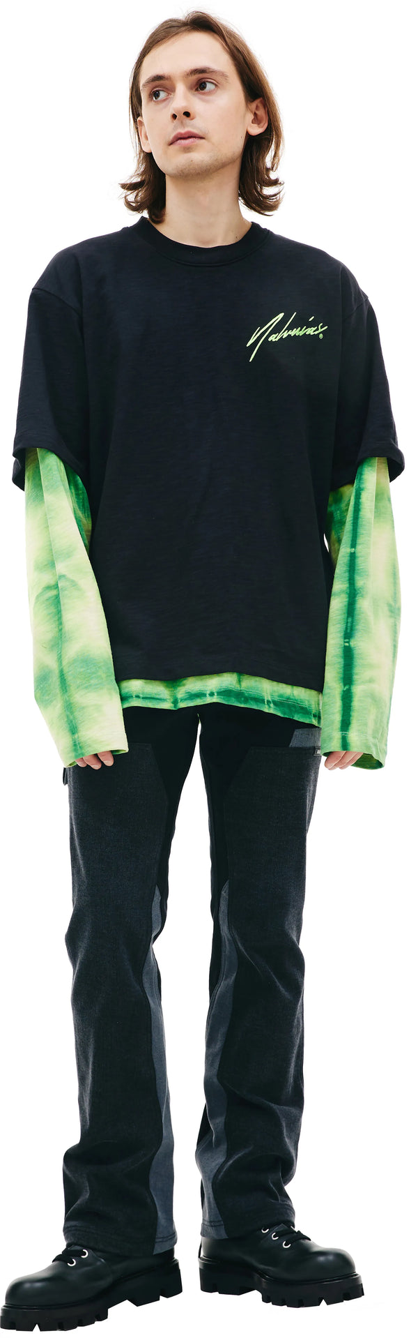 Double Sleeve Top (Green Tye Dye)