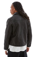 Cropped Leather Jacket (Black)
