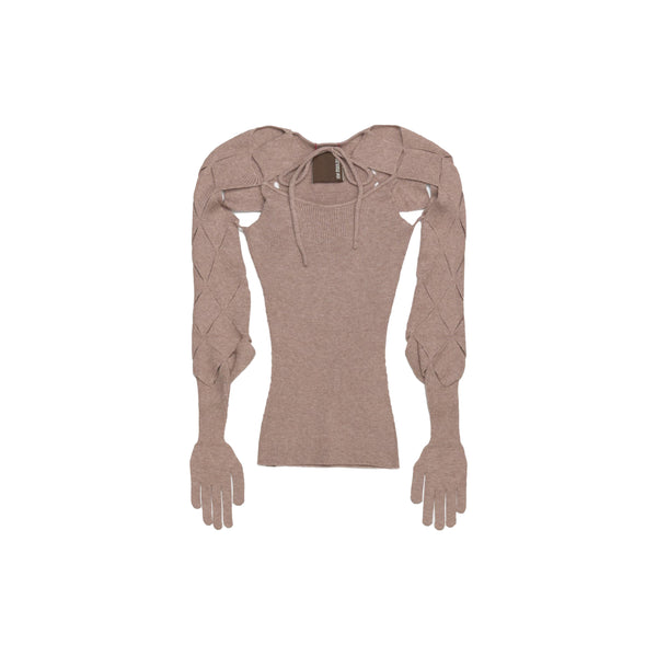 Argyle Sleeve Top (Dustpink)