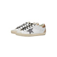 Women's Super-Star Leather Sneakers w/Glitter Star (Optic White/Seedpearl/Black/Gold)