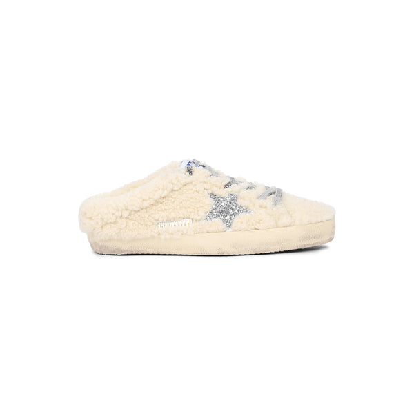 Women's Super Star Sabot With Glitter Star (Natural White/Silver)