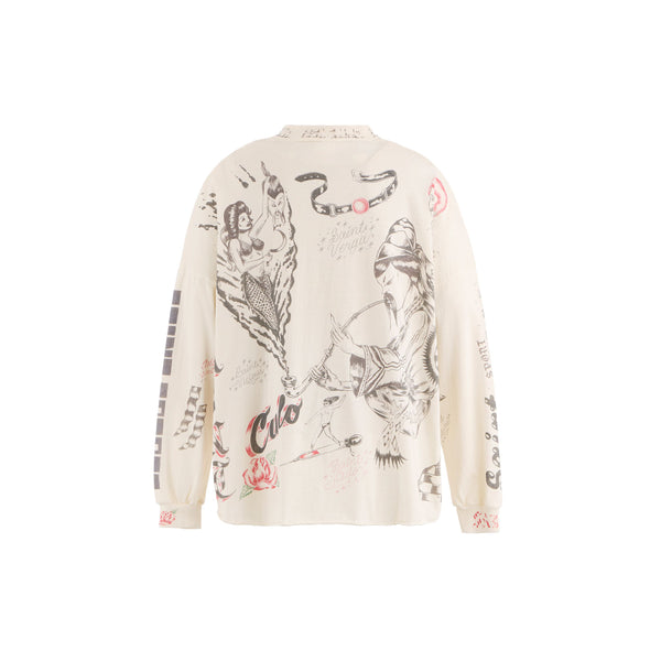 x Alexis Ross Drawing Long Sleeve Tee (White)