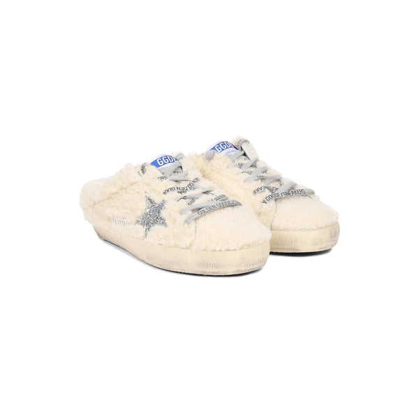 Women's Super Star Sabot With Glitter Star (Natural White/Silver)