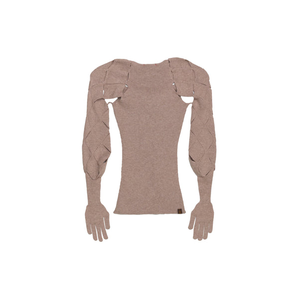 Argyle Sleeve Top (Dustpink)