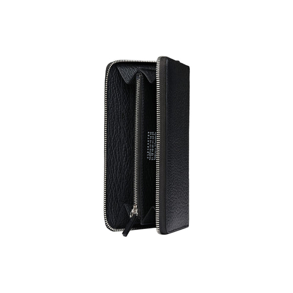 Four Stitches Zip-Around Wallet (Black)