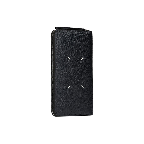 Four Stitches Zip-Around Wallet (Black)