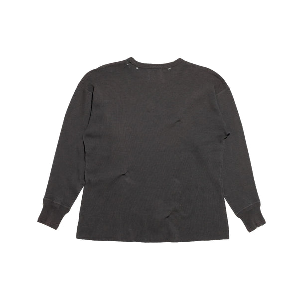 Classic Logo Distressed Thermal Long Sleeve (Charcoal)