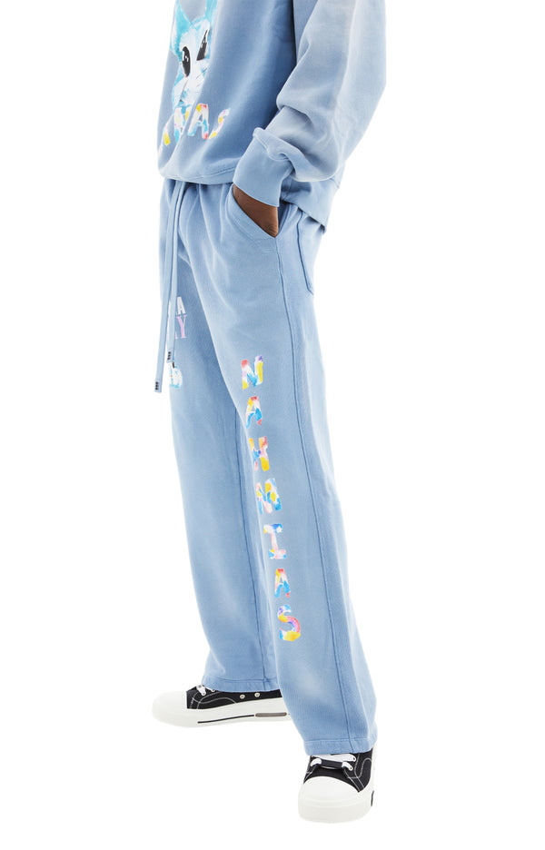 Bunny Baggy Sweatpants (Dusty Blue)