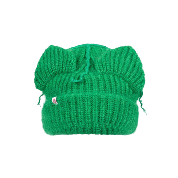 Mohair Chunky Ears Beanie (Green)