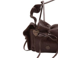 Multipocket Grained Leather Bag (Chocolate Brown)