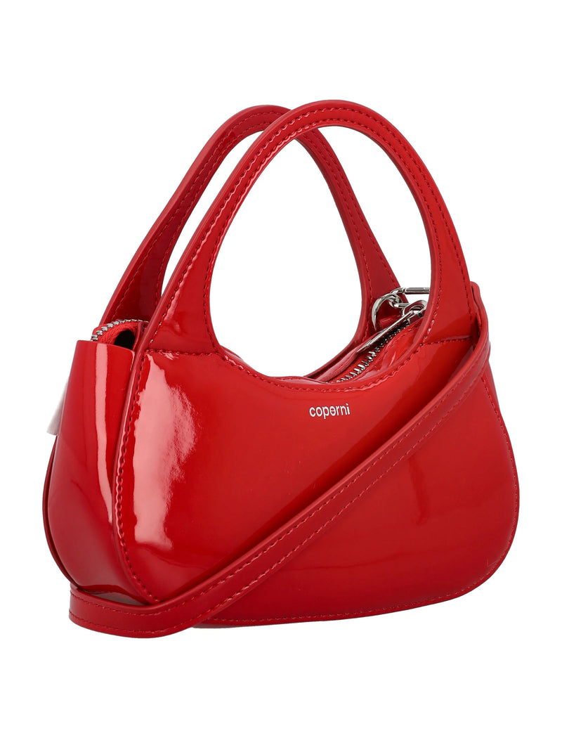 Patent Micro Baguette Swipe Bag (Red)