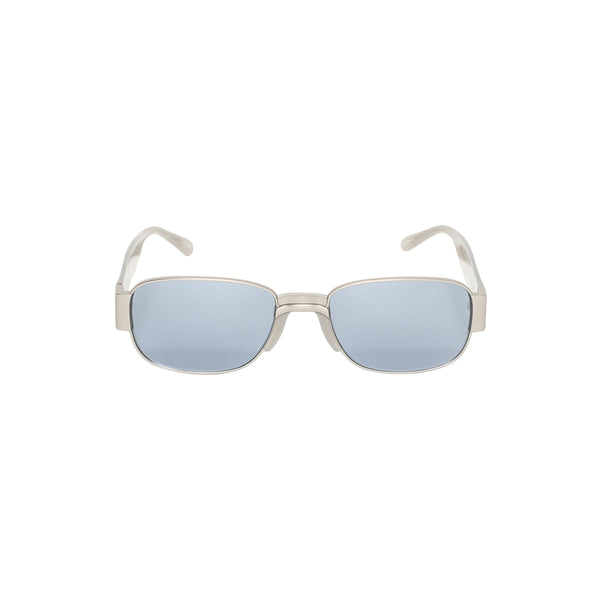 X Linda Farrow Rectangular Sunglasse (Matt Silver/Grey/Silver)