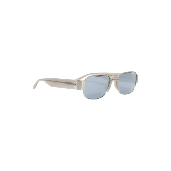 X Linda Farrow Rectangular Sunglasse (Matt Silver/Grey/Silver)