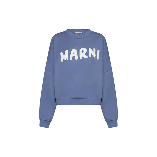 Organic Cotton Sweatshirt With Marni Print (Shadow)