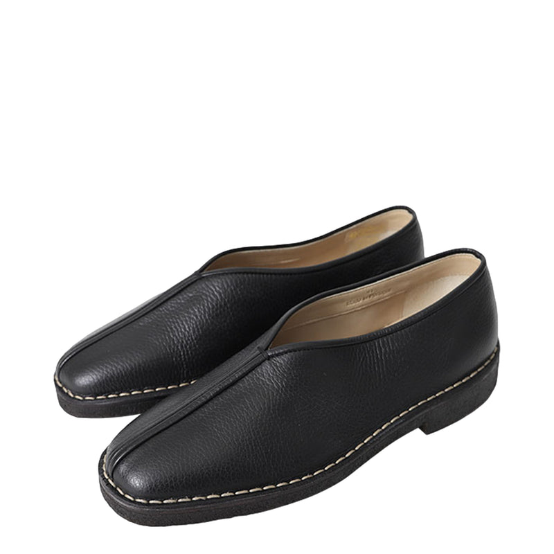 Piped Crepe Slippers (Black)