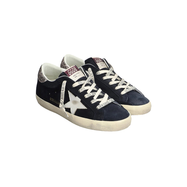 Women's Super-star Suede Sneakers (Blue/White/Silver)