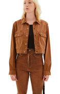 Cape Sleeve Cropped Outershirt Jacket (Khaki/Brown)