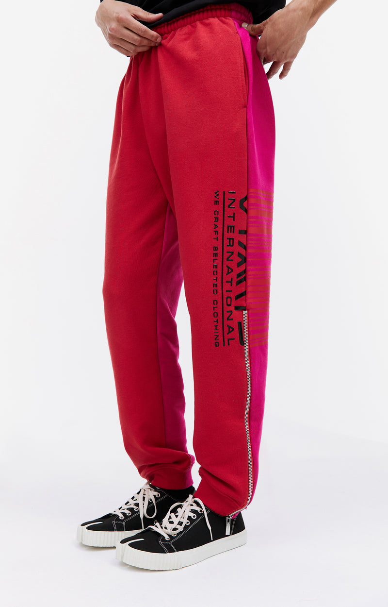 International Printed Sweatpants (Hot Pink / Red)