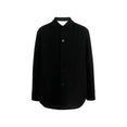 Button-Up Wool Shirt Jacket (Black)