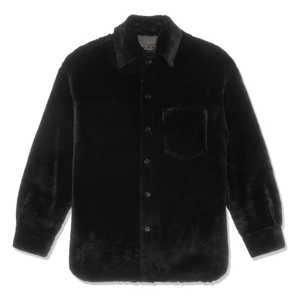 Buttoned Long-Sleeved Reversible Jacket (Black)