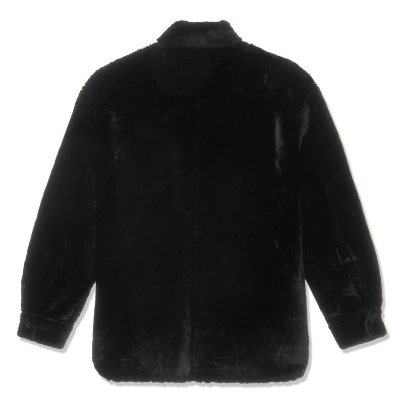 Buttoned Long-Sleeved Reversible Jacket (Black)