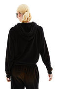 Velour Hooded Sweater (Black)